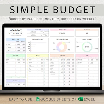 Simple Budget Planner Google Sheet Template