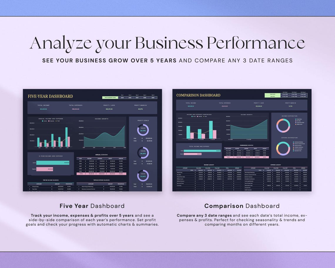 Bookkeeping Spreadsheet Profit & Loss Tracker