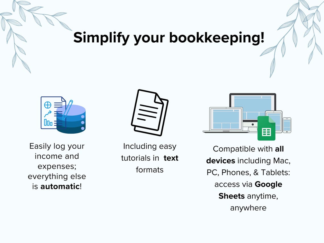Bookkeeping Google Sheets Income Tracker