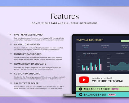 Bookkeeping Spreadsheet Profit & Loss Tracker