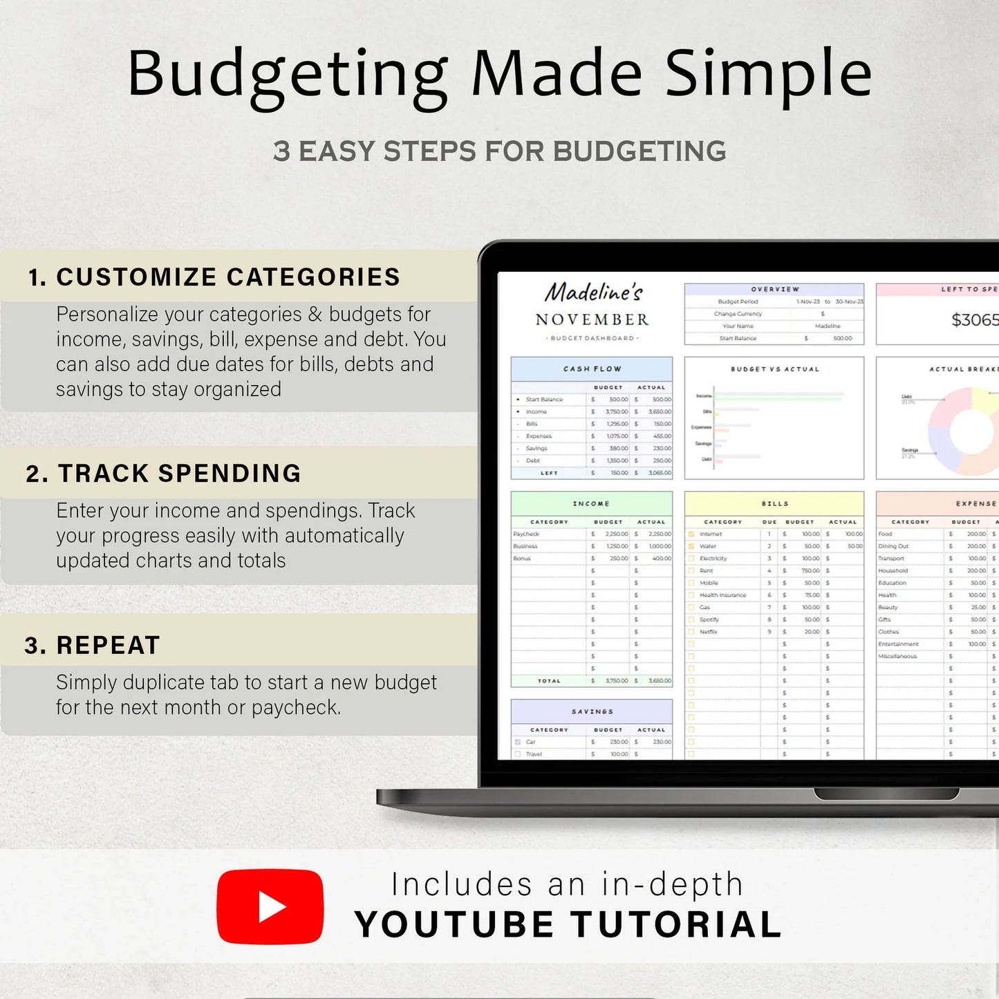 Simple Budget Planner Google Sheet Template