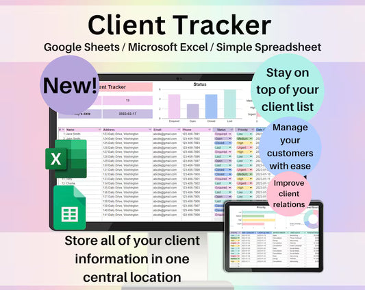 Client Tracker Spreadsheet CRM Template